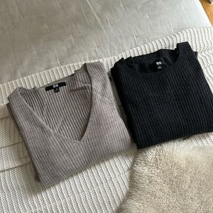 SET OF TWO UNIQLO LONG SLEEVE DRESSES | size XS | new | warm | wool | winter